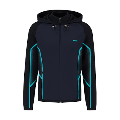 HUGO BOSS Regular-Fit Gradient Jacquard Hooded Jacket Blue 50504953-402