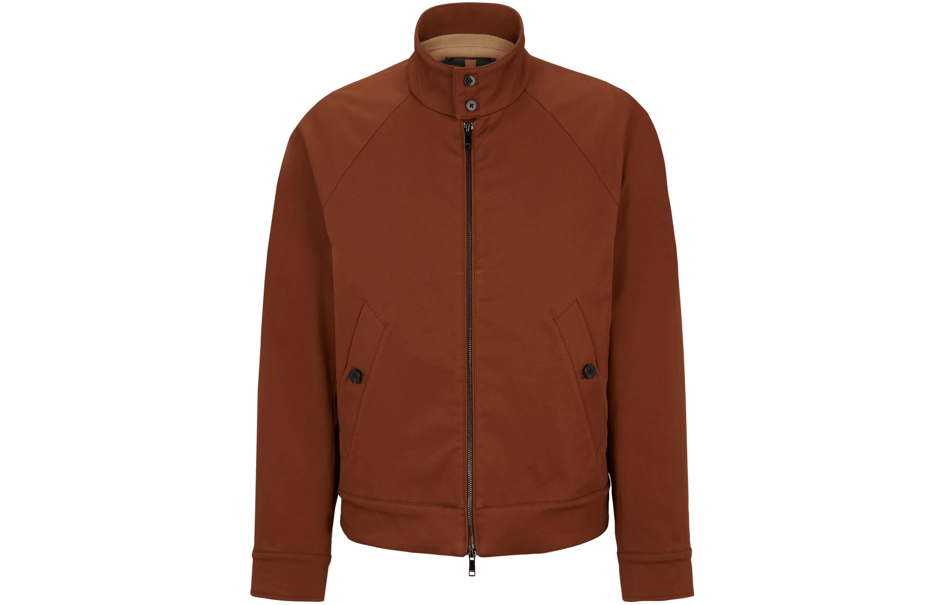 HUGO BOSS Regular-Fit Harrington Jacket with Detachable Gilet Beige Coat 50508937-213