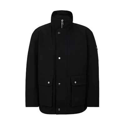HUGO BOSS Regular-Fit Jacket with Monogram Hood Black Full-Zip Jacket 50506149-001