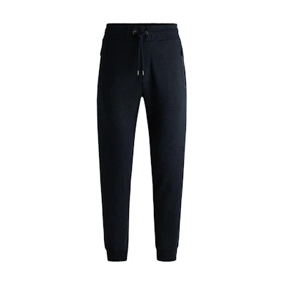 HUGO BOSS Regular-Fit Stretch Flannel Tapered Joggers Men’s Casual Pants Navy. 50524071-404