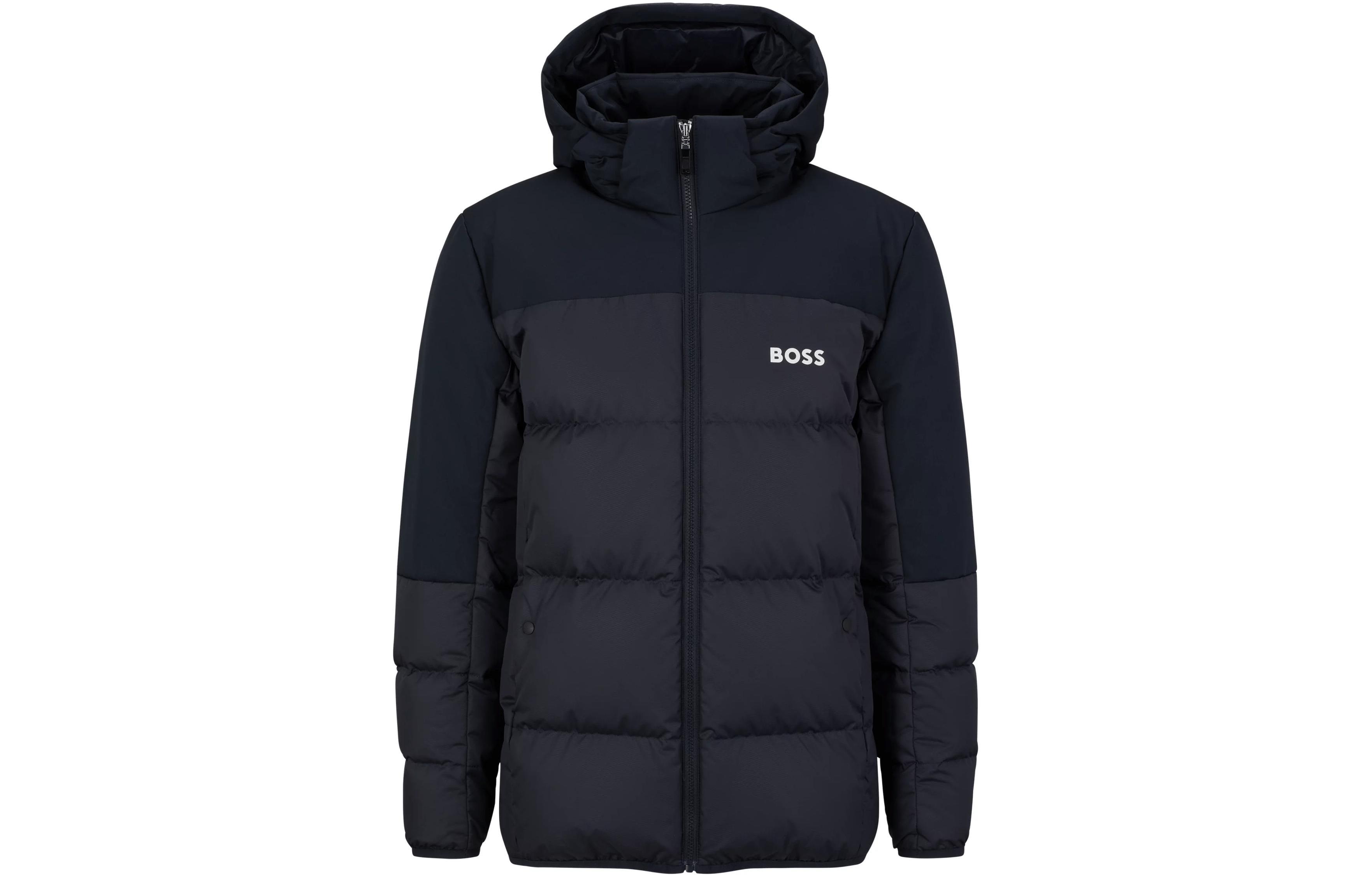 HUGO BOSS Regular-Fit Water-Repellent Down Jacket with Logo Detail Navy 50497558-402