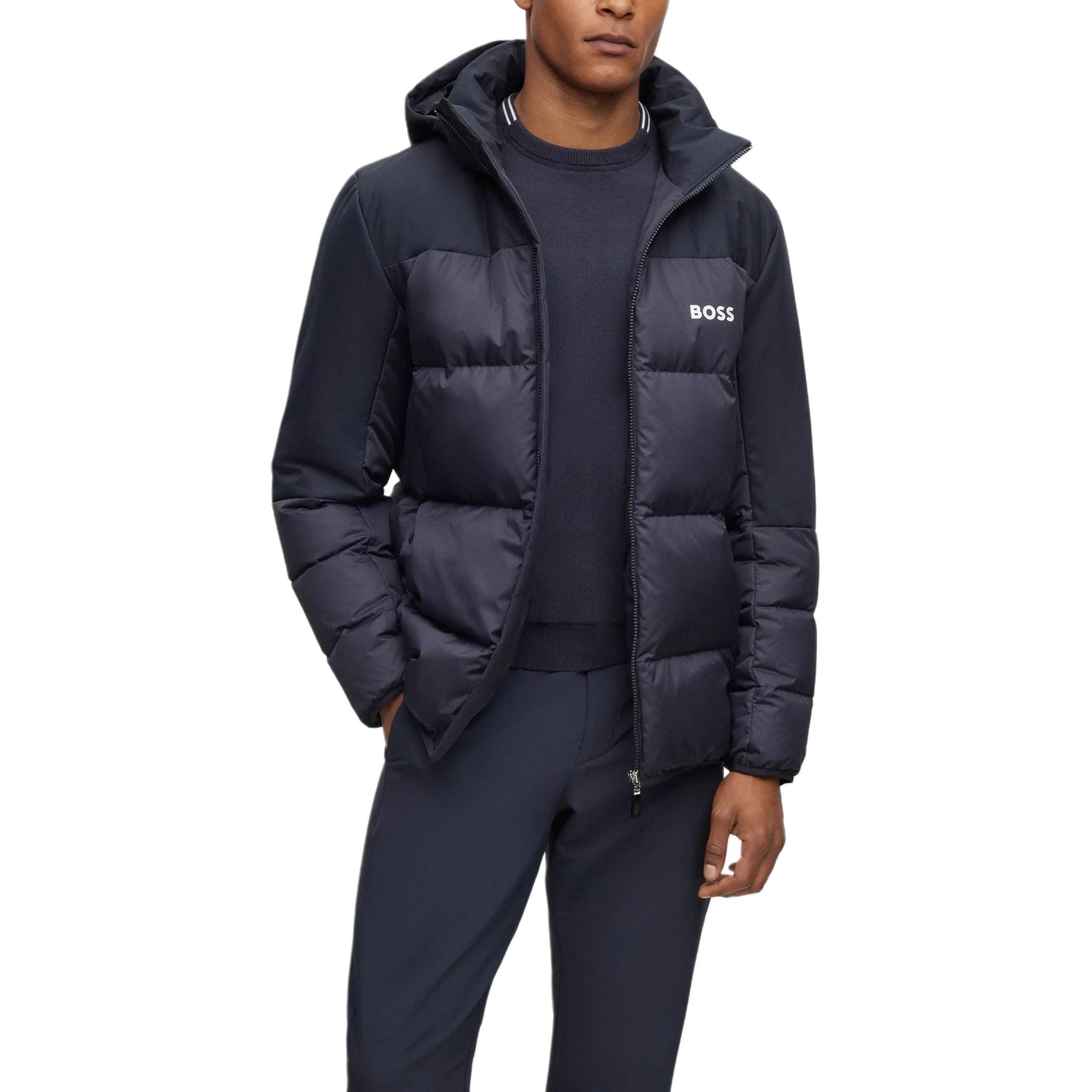 HUGO BOSS Regular-Fit Water-Repellent Down Jacket with Logo Detail Navy 50497558-402 圖 4