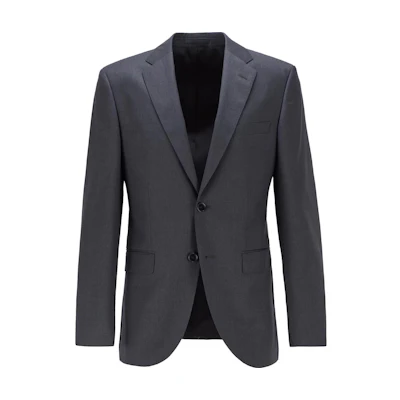 HUGO BOSS Regular-Fit Wool Serge Jacket with AMF Stitching Gray Mens Blazer 50318521-021