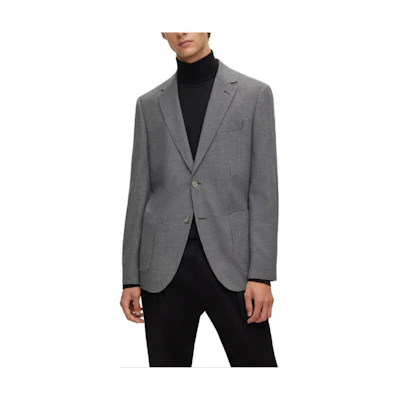 HUGO BOSS RegularFit Jacket Crease-Resistant Button-Up Dark Grey Coat 50511230-021