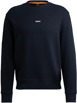 HUGO BOSS 寬鬆剪裁純棉毛巾布對比LOGO海軍藍衛衣 50514541-404 Buy HUGO BOSS 寬鬆剪裁純棉毛巾布對比LOGO海軍藍衛衣 50514541-404