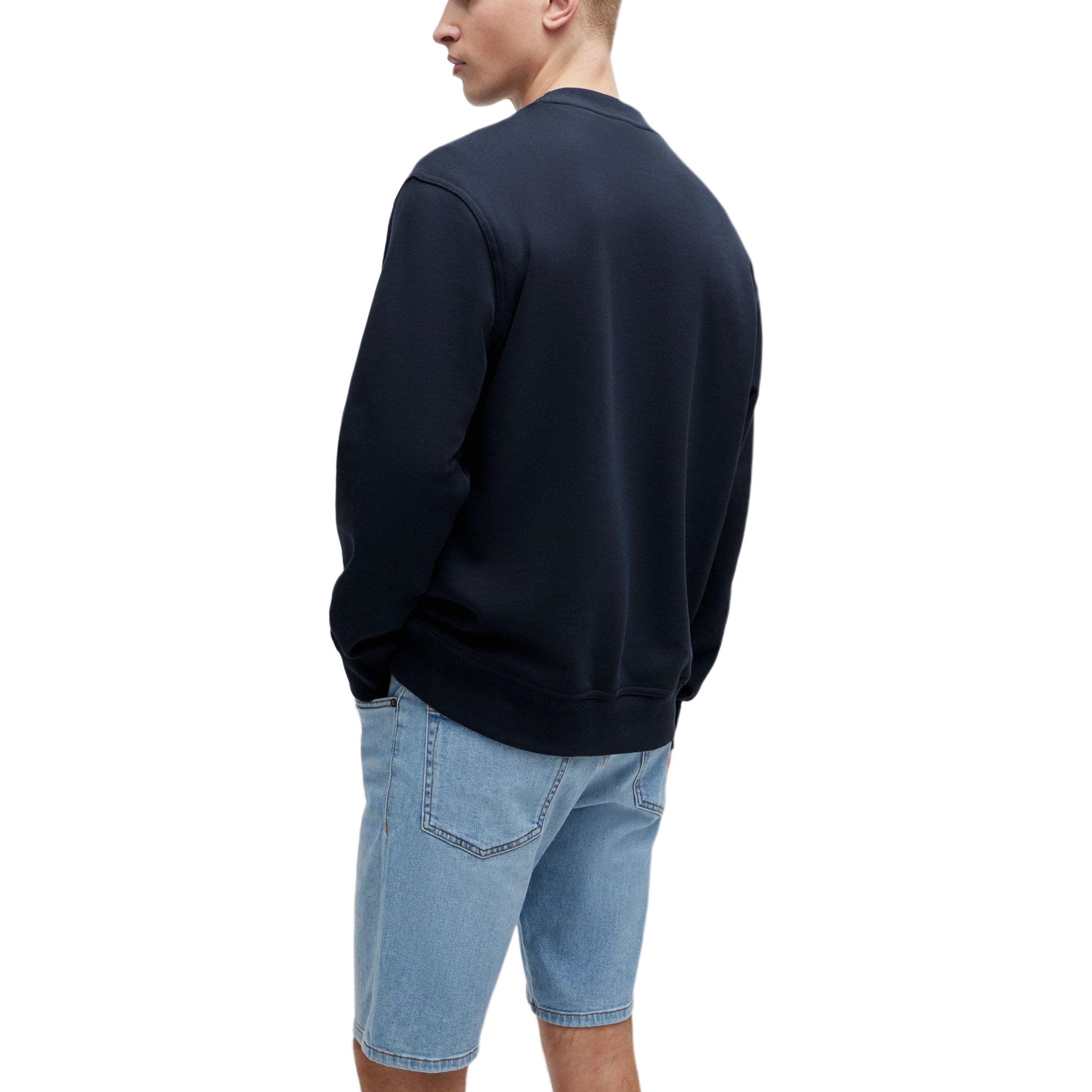 Purchase HUGO BOSS 寬鬆剪裁純棉毛巾布對比LOGO海軍藍衛衣 50514541-404