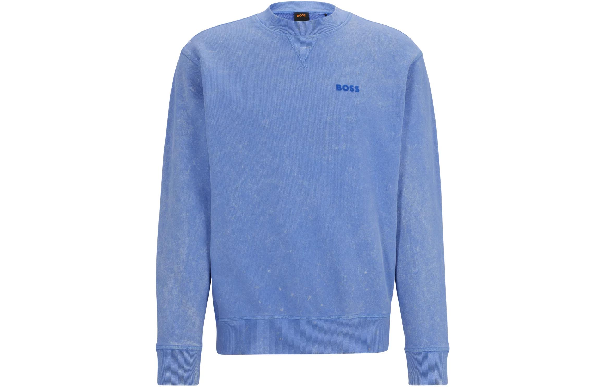 HUGO BOSS Relaxed-Fit Logo Sweatshirt - Cotton-Terry, Blue 50505268-525