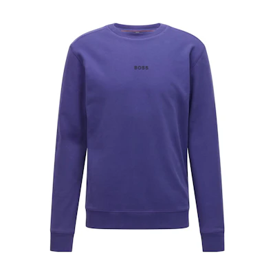 HUGO BOSS Relaxed-Fit Purple Sweatshirt with Chest Logo for Men 50462828-512