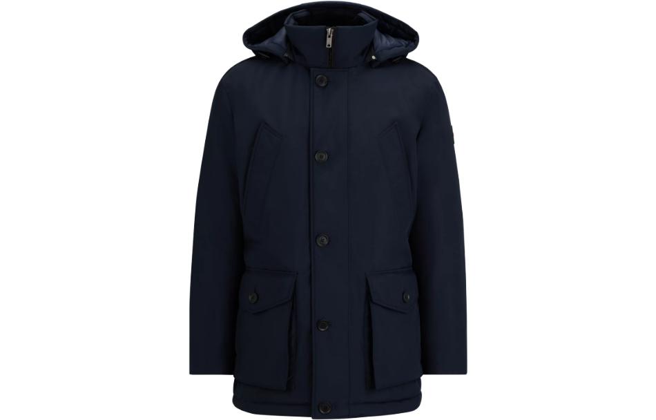 HUGO BOSS Relaxed-Fit Water-Repellent Hooded Parka Jacket - Blue 50499551-404