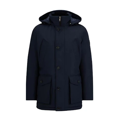 HUGO BOSS Relaxed-Fit Water-Repellent Hooded Parka Jacket - Blue 50499551-404