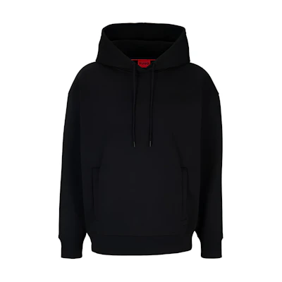 HUGO BOSS Relaxed Fit Cotton Terry Hoodie Black Casual Long Sleeve 50507504-001