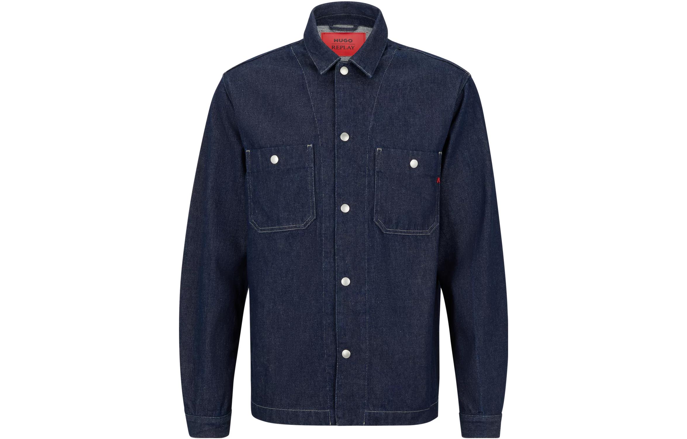 HUGO BOSS Replay Regular-Fit Dark-Blue Denim Jacket for Men 50485642-007