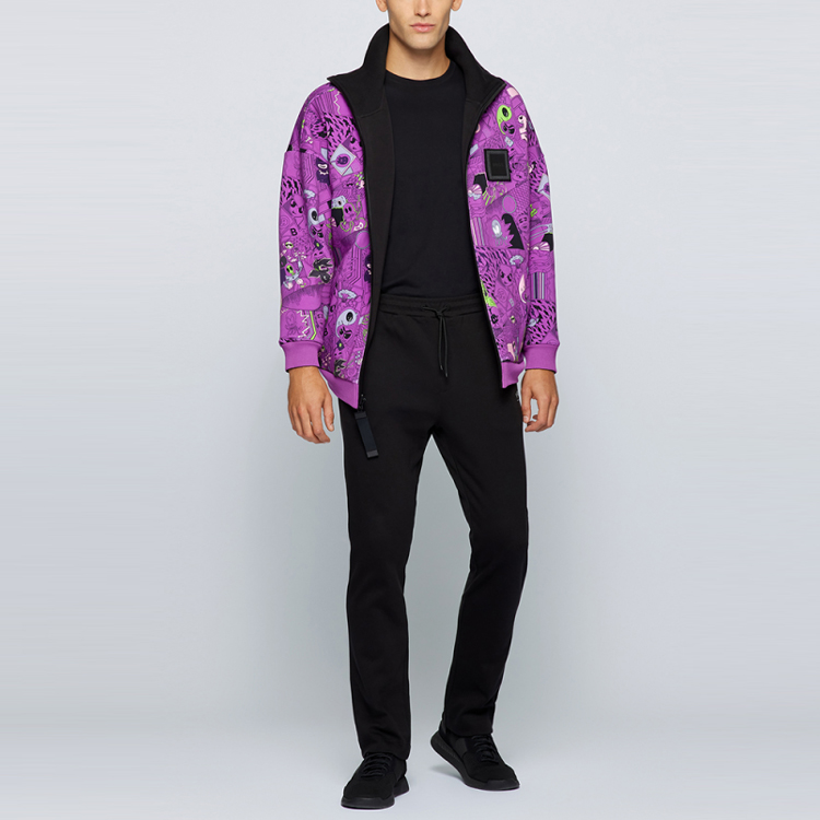 HUGO BOSS Reversible Graphic Jacket Black Purple  Outerwear. 50464628-001 圖 3