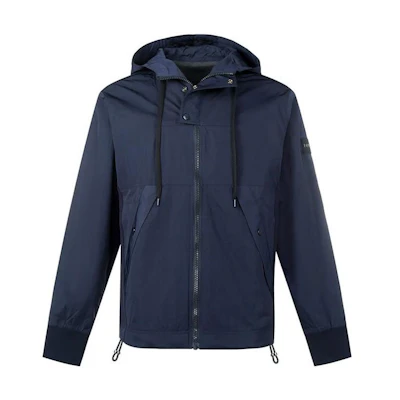 HUGO BOSS Reversible Solid Logo Drawstring Jacket - Navy Blue 50471726-404