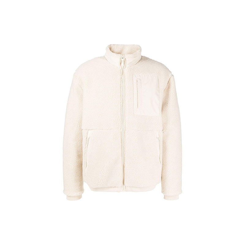 HUGO BOSS Sand Beige Embroidered Logo High-Neck Jacket 50476781-101