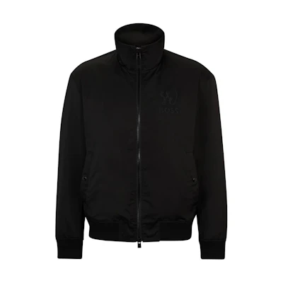 HUGO BOSS Satin Jacket Regular Fit with Artwork Black Unisex Long Sleeve 50509833-001