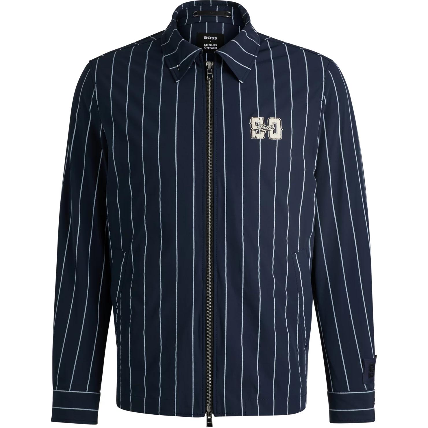 HUGO BOSS Shohei Ohtani Relaxed-Fit Striped Jacket Blue for Men 50534884-406