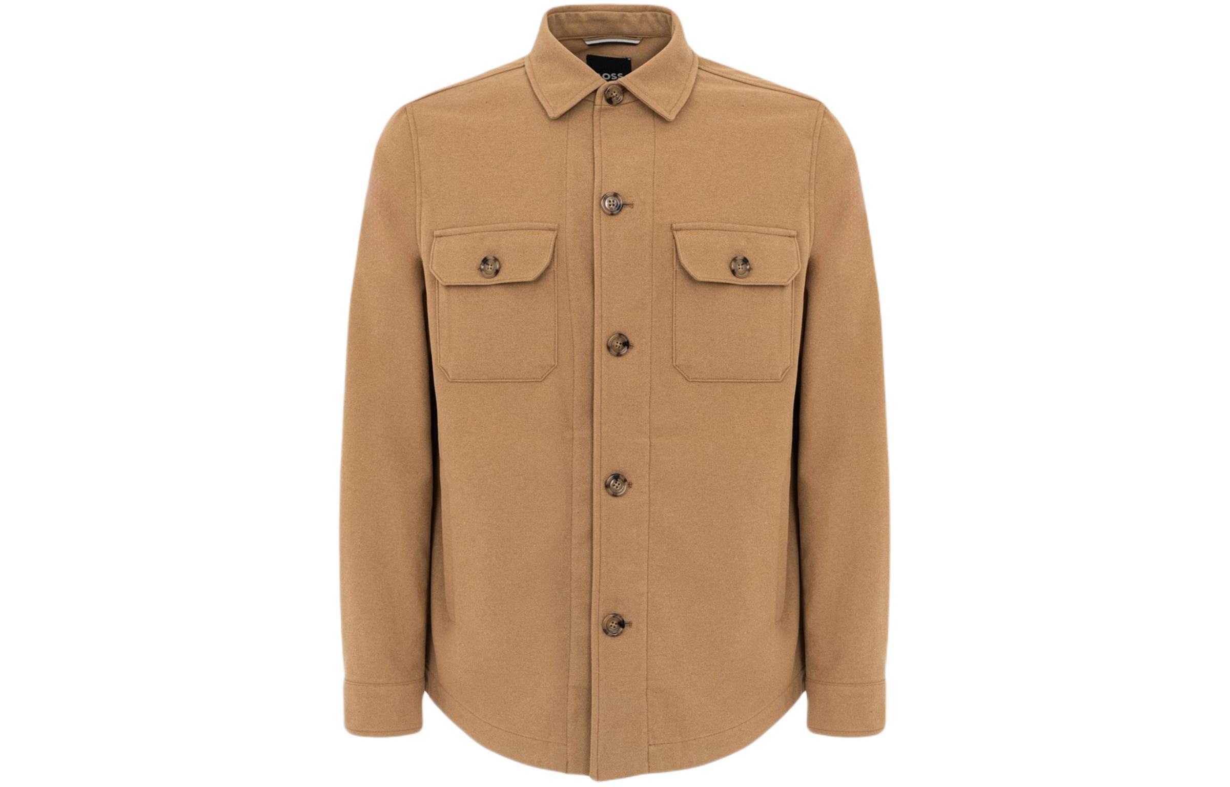 HUGO BOSS Single-Breasted Collar Jacket Light Brown 50501883-260