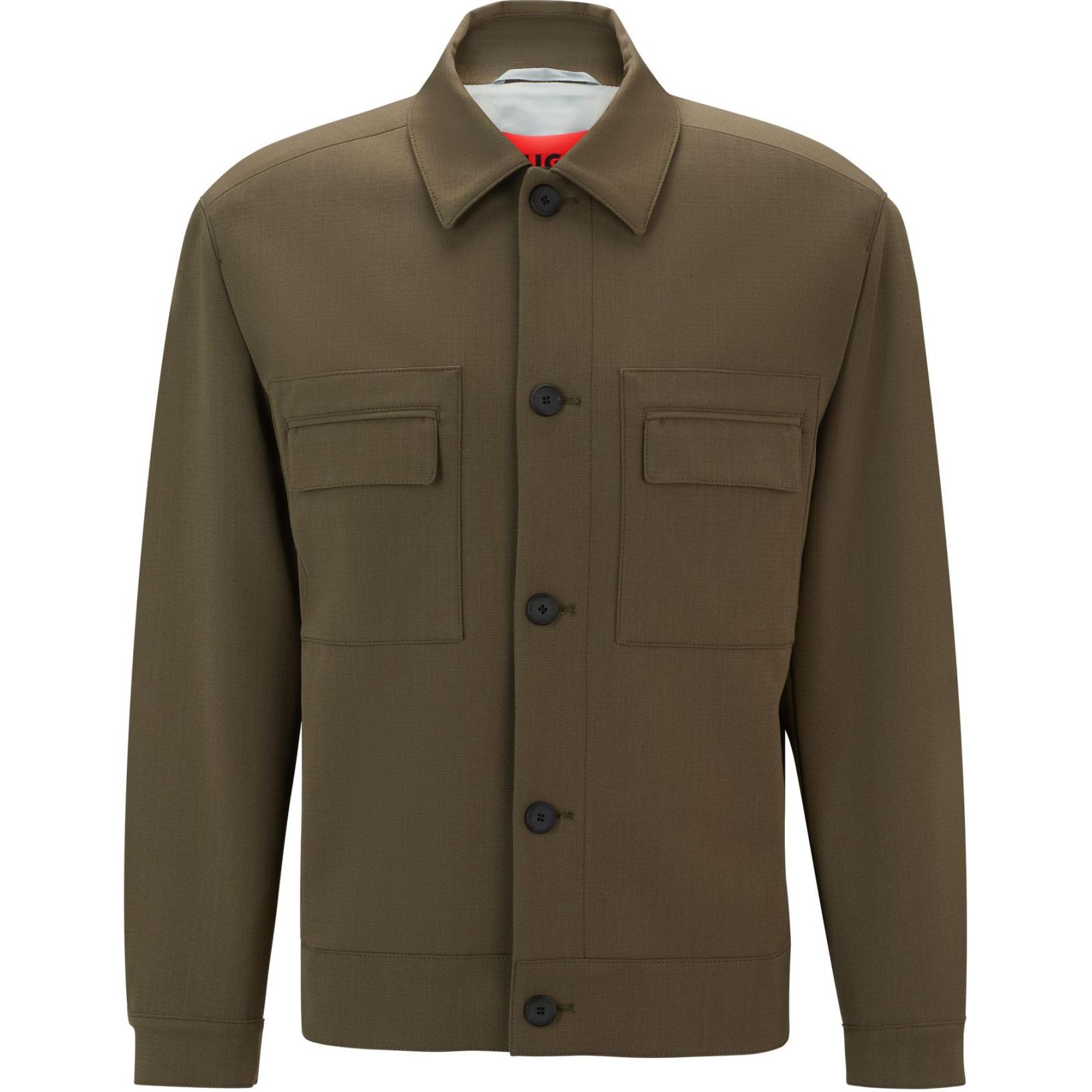HUGO BOSS Single-Breasted Khaki Jacket for Men 50520384-257