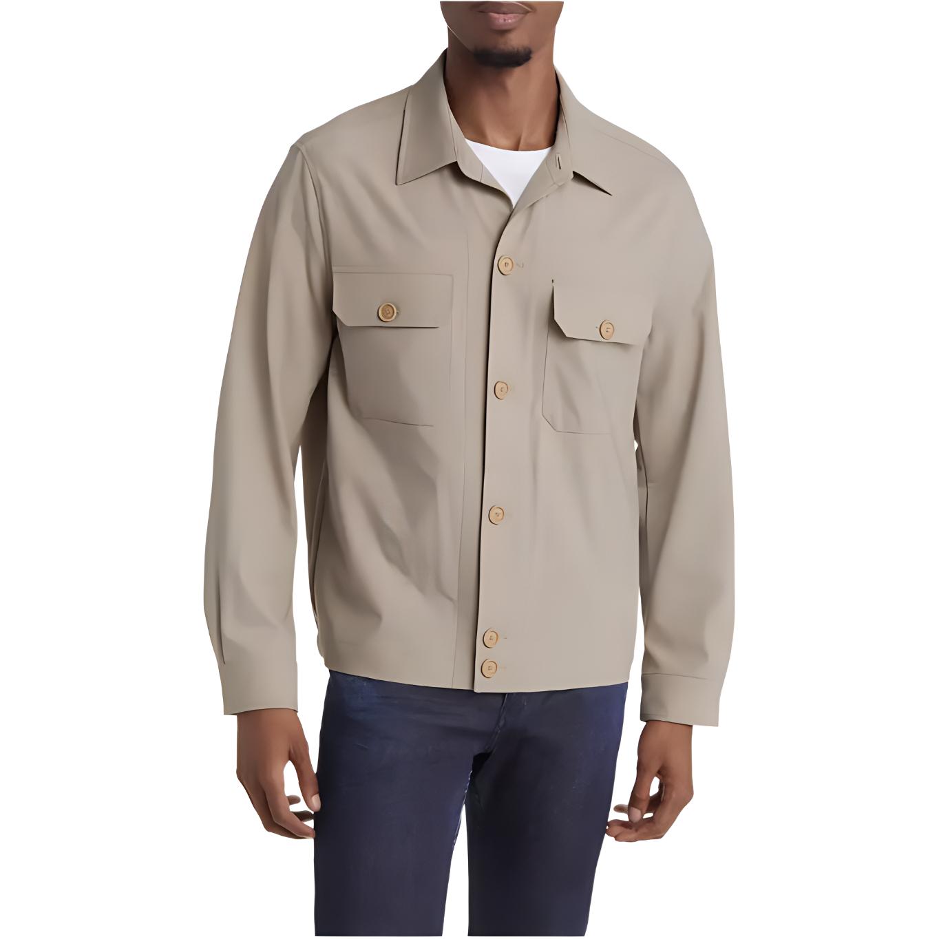 HUGO BOSS Single-Breasted Khaki Long-Sleeve Jacket 50497241-260