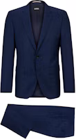 Order HUGO BOSS 修身格紋純羊毛西裝 藍色 50509502-404