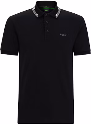 HUGO BOSS Slim-Fit Cotton Polo Shirt Black with Collar Logo Graphics. 50511933-001 Buy HUGO BOSS Slim-Fit Cotton Polo Shirt Black with Collar Logo Graphics. 50511933-001