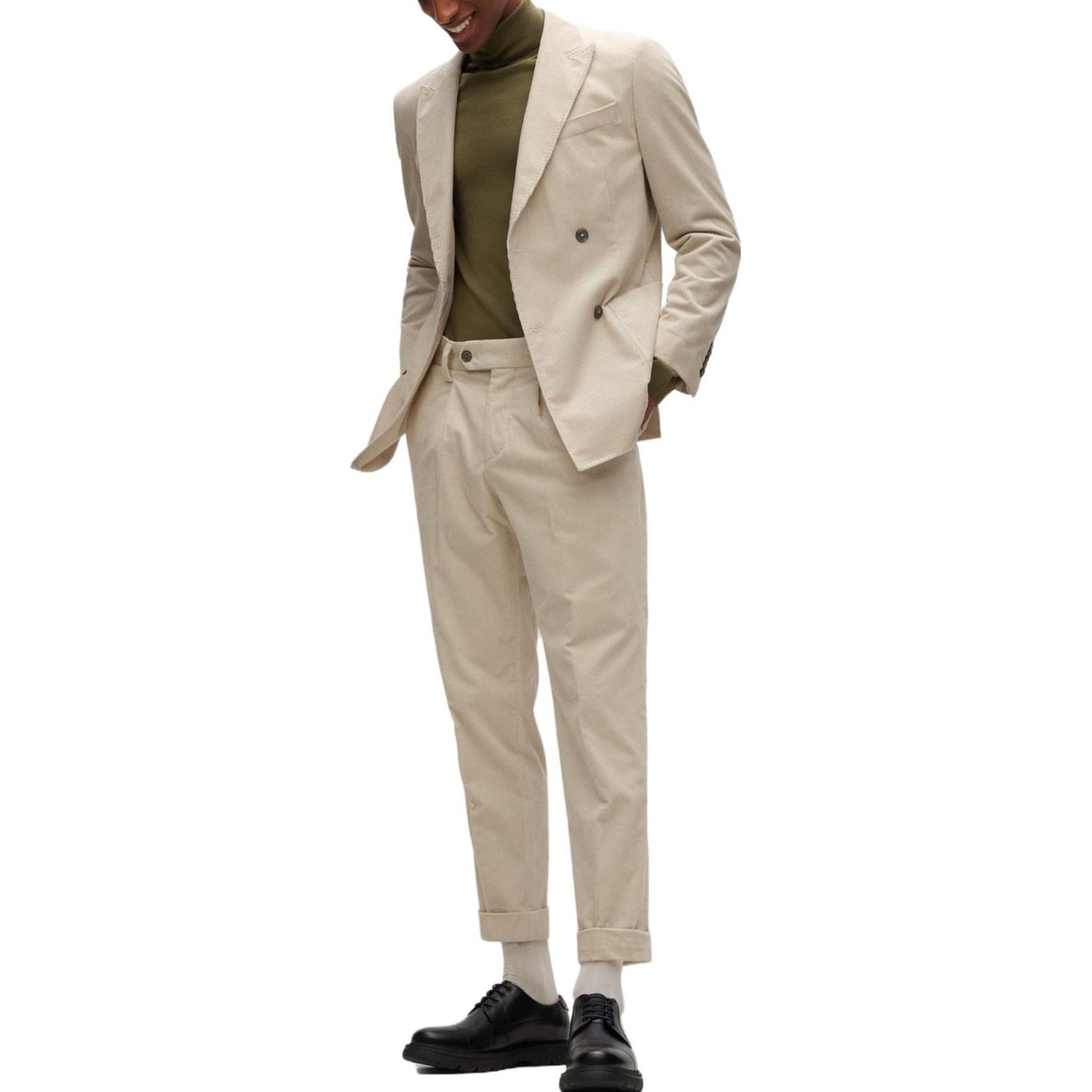 HUGO BOSS Slim-Fit Double-Breasted White Blazer Jacket 50479212-132