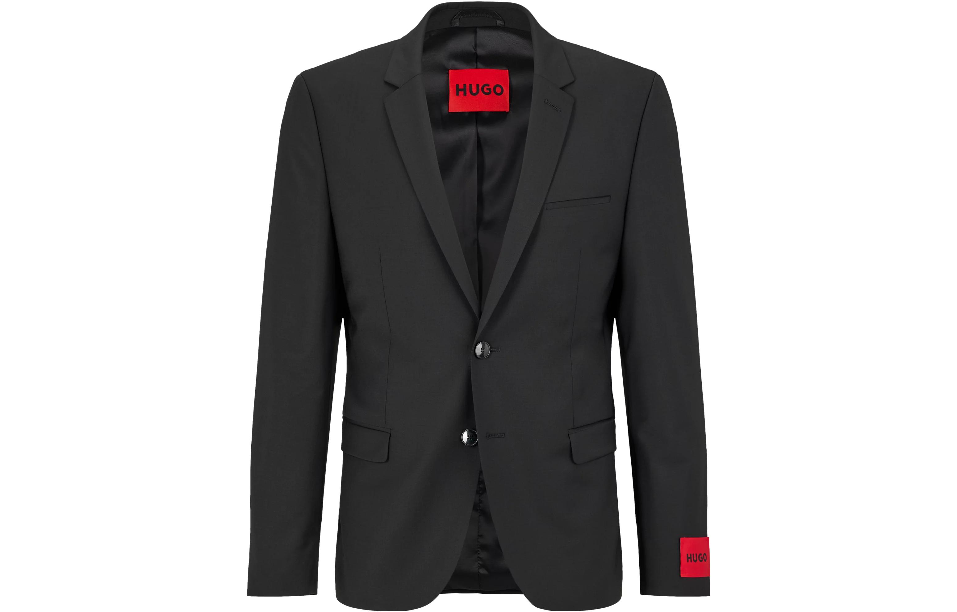 HUGO BOSS Slim-Fit Jacket with Solid Letter Logo Print - Black 50446523-001