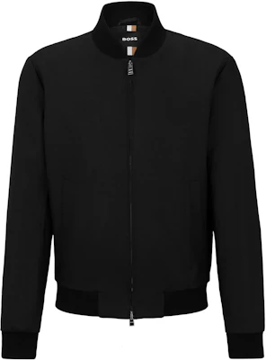 HUGO BOSS Jaket Bomber Linen Slim-Fit Hitam Full-Zip 50514231-001 Buy HUGO BOSS Jaket Bomber Linen Slim-Fit Hitam Full-Zip 50514231-001