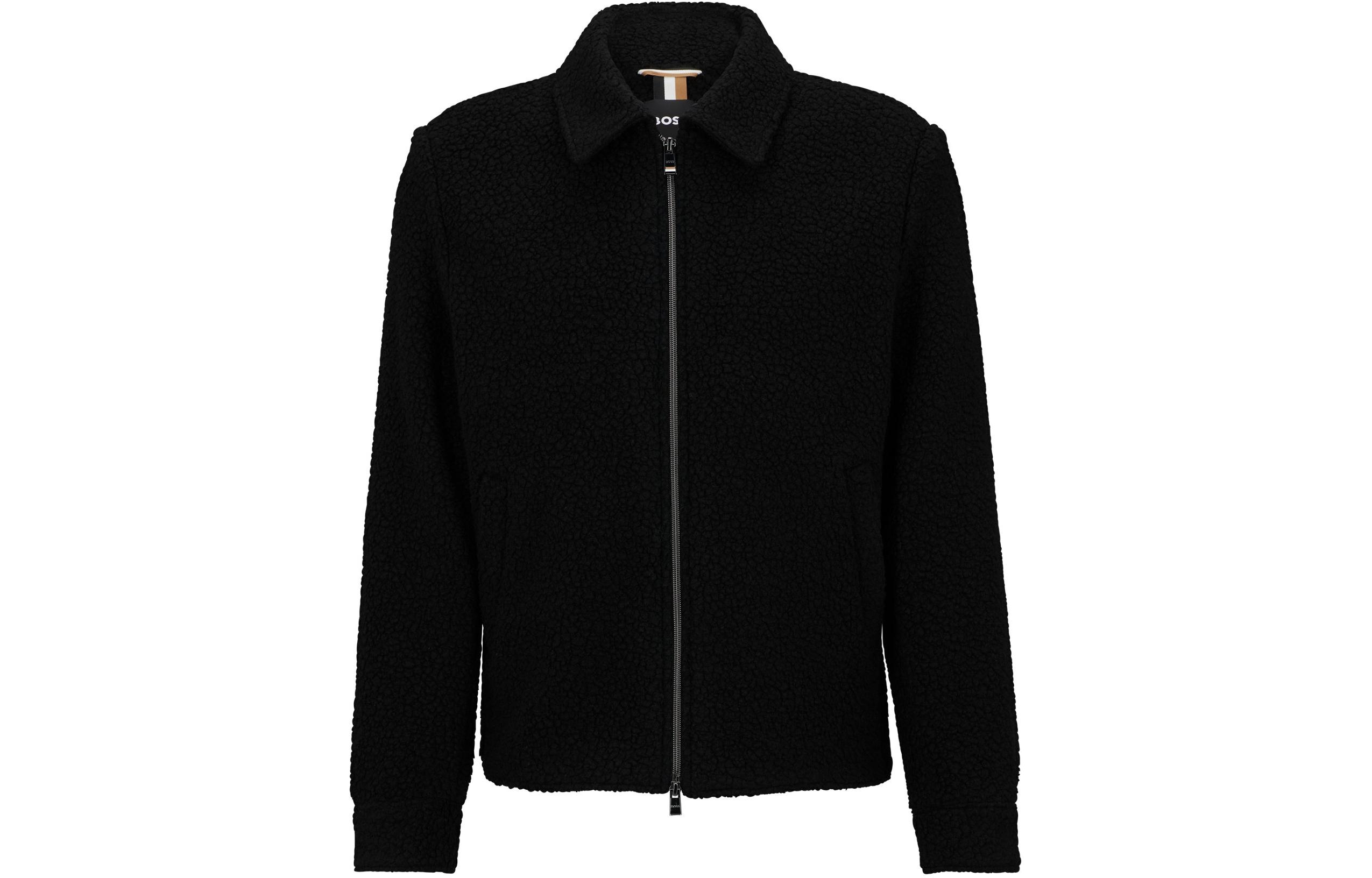 HUGO BOSS Slim-Fit Micro-Pattern Wool Blend Jacket Black 50502817-001