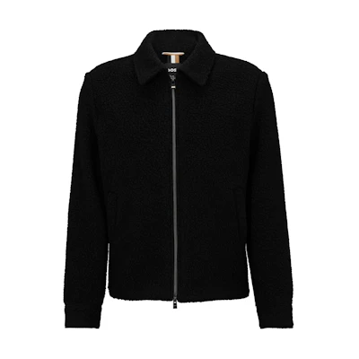 HUGO BOSS Slim-Fit Micro-Pattern Wool Blend Jacket Black 50502817-001