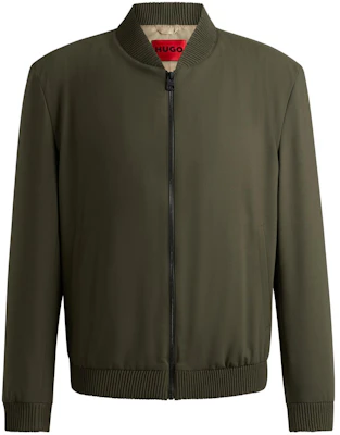 HUGO BOSS Jaket Bomber Slim-Fit Stretch Hijau Lengan Panjang 50500268-257 Buy HUGO BOSS Jaket Bomber Slim-Fit Stretch Hijau Lengan Panjang 50500268-257