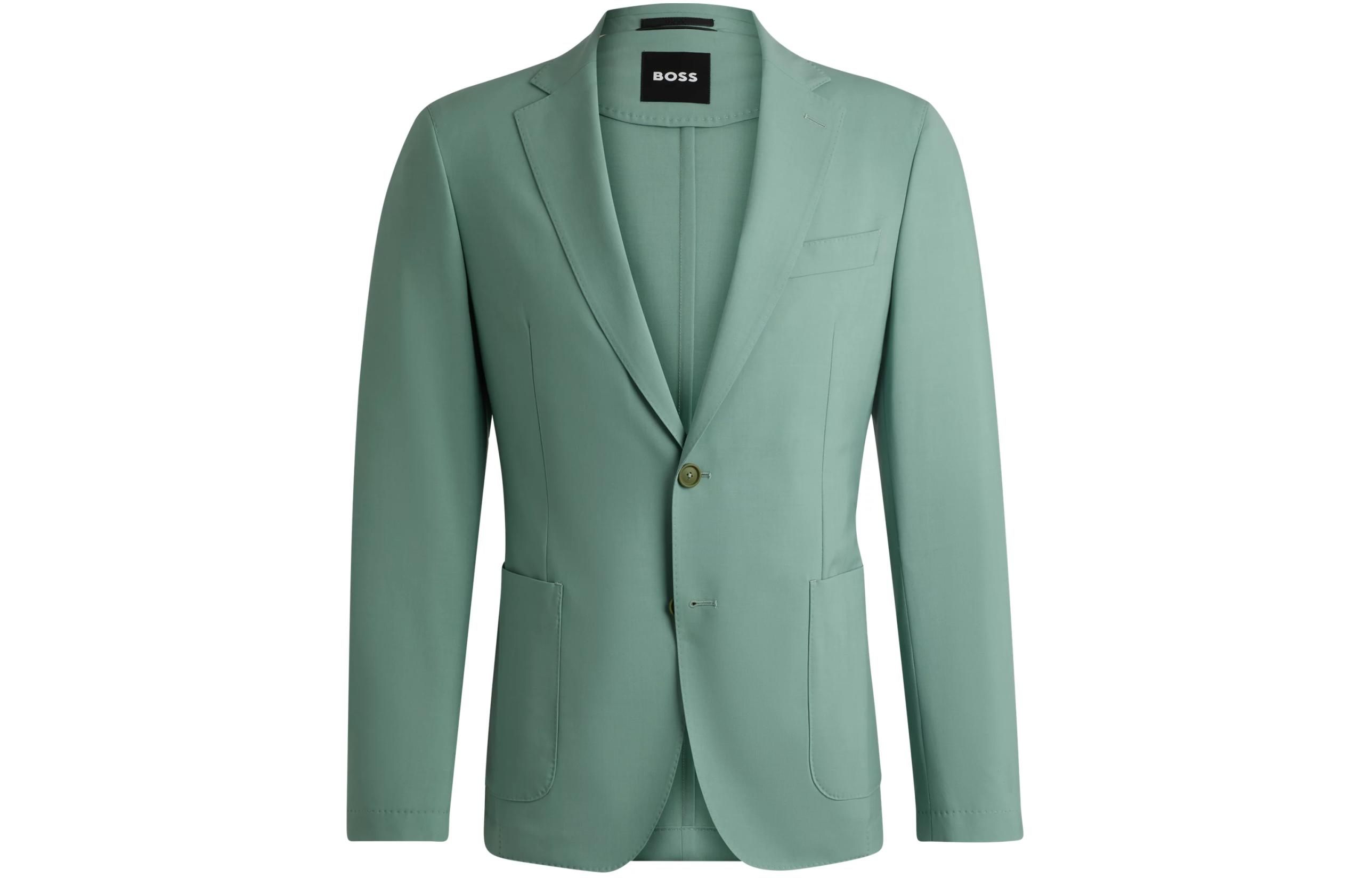 HUGO BOSS Slim-Fit Performance Stretch Wool Blend Jacket Green 50521547-373