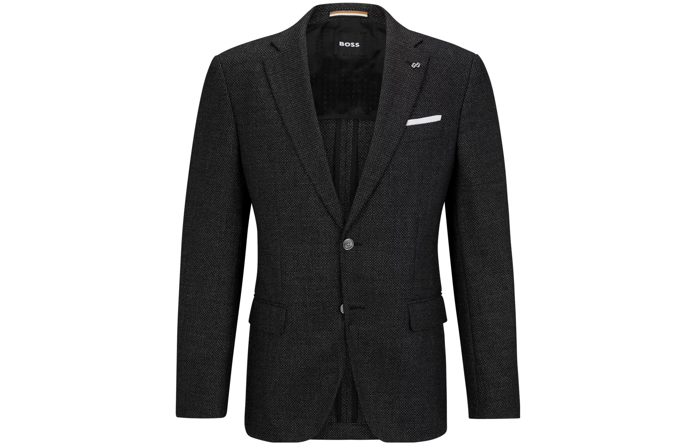 HUGO BOSS Slim-Fit Single-Breasted Blazer Jacket in Black 50497275-001