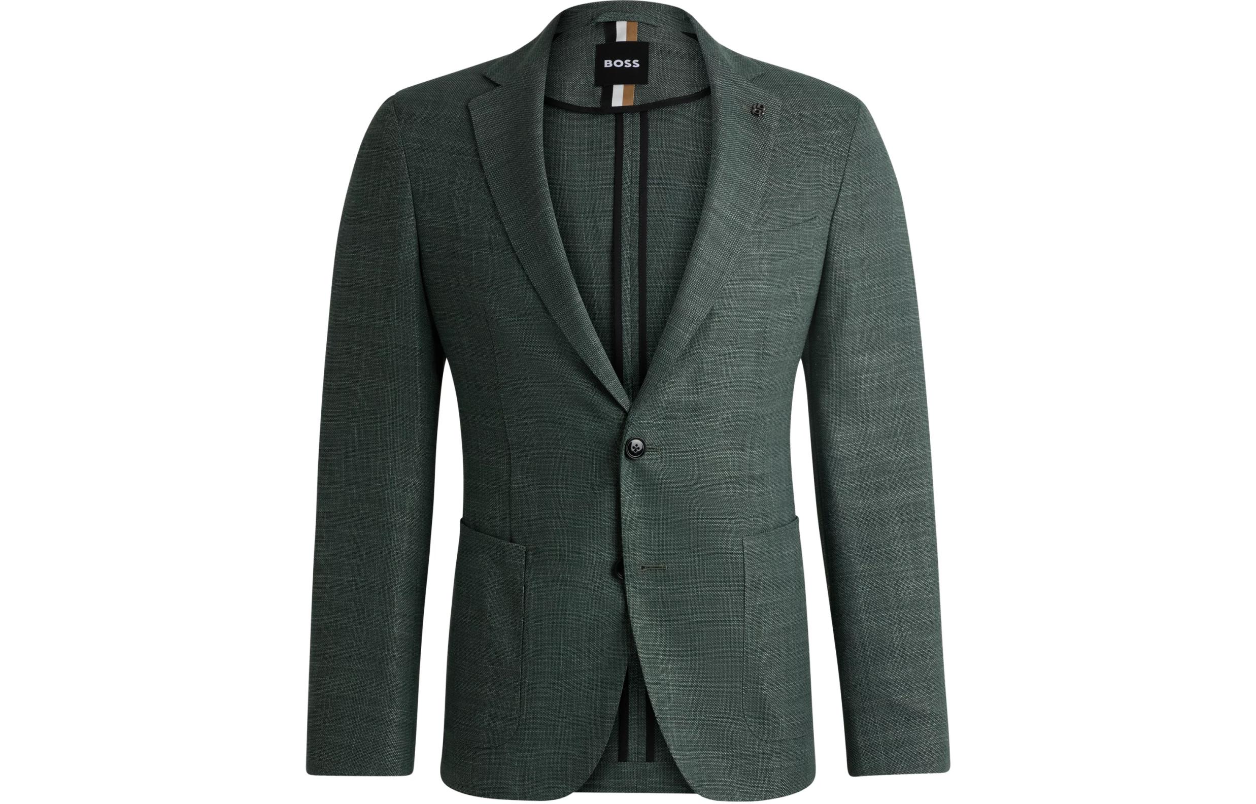 HUGO BOSS Slim-Fit Single-Breasted Green Jacket 50521629-330