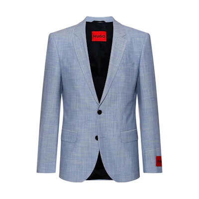 HUGO BOSS Slim-Fit Solid Single-Breasted Long-Sleeve Jacket 50468496-428