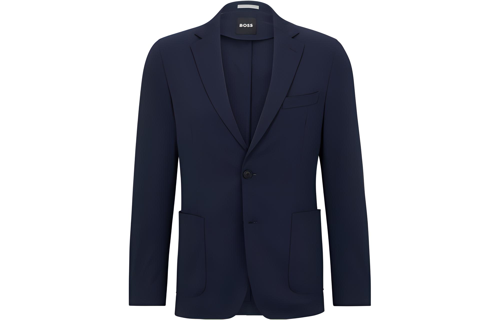 HUGO BOSS Slim-Fit Solid V-Neck Jacket Dark Blue 50495607-404