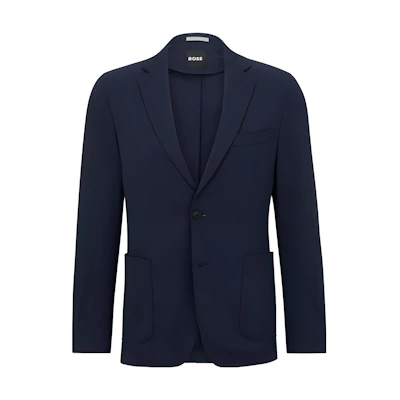 HUGO BOSS Slim-Fit Solid V-Neck Jacket Dark Blue 50495607-404