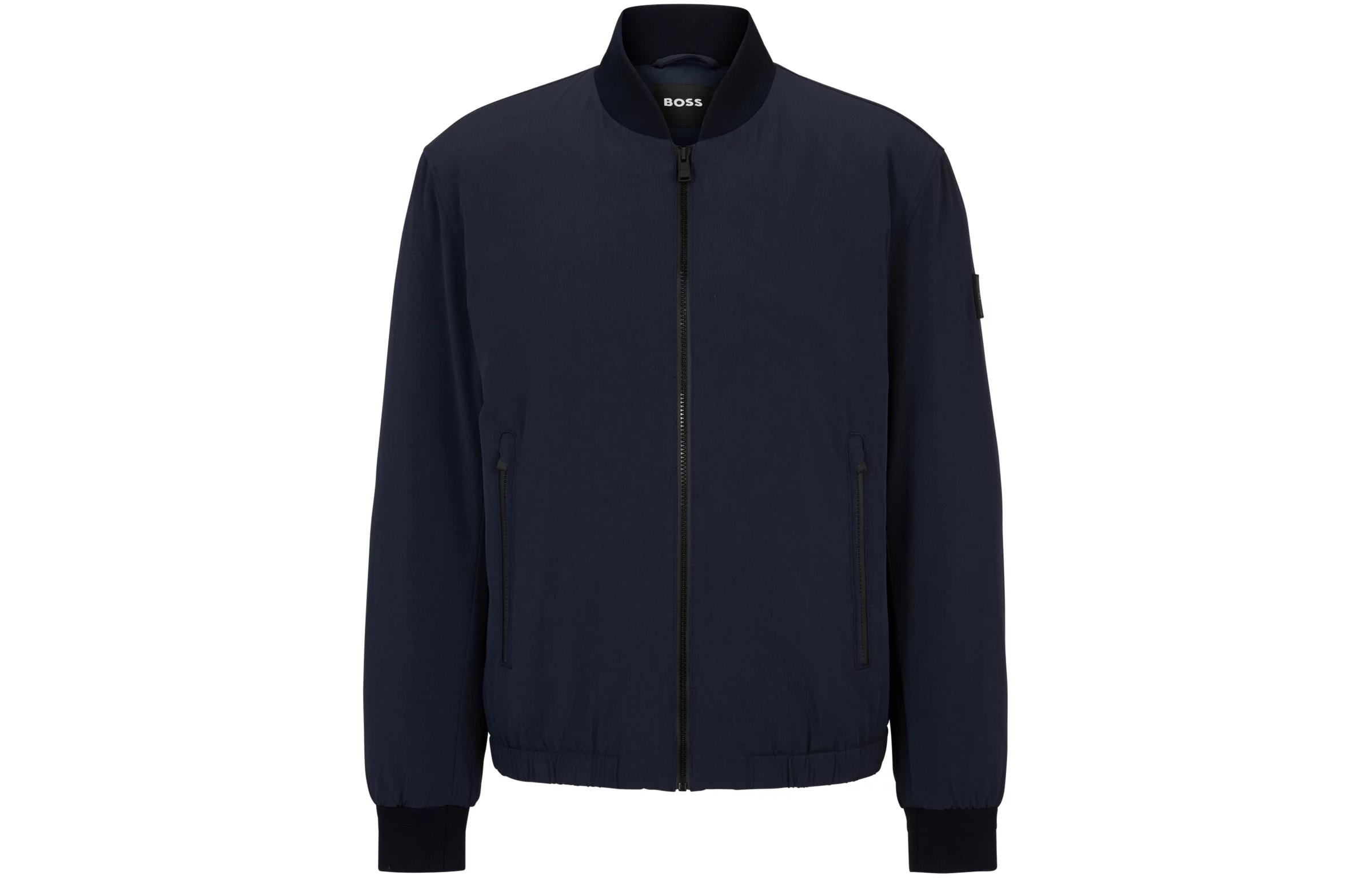 HUGO BOSS Slim-Fit Solid Zip-Up Jacket Dark Blue 50506952-404