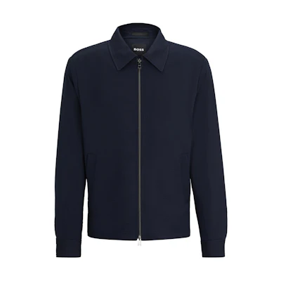 HUGO BOSS Slim-Fit Stretch Seersucker Jacket with Wrinkle Recovery - Navy 50514607-404