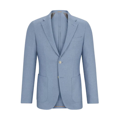 HUGO BOSS Slim-Fit Virgin Wool Silk Cashmere Jacket Light Blue Blazer 50520411-460