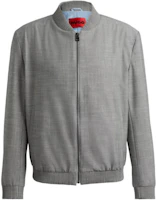 HUGO BOSS Slim-Fit Zip-Up Linen-Look Bomber Jacket Men’s Gray 50513955-081 HUGO BOSS Slim-Fit Zip-Up Linen-Look Bomber Jacket Men’s Gray 50513955-081