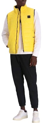 HUGO BOSS Slim Embroidered High Neck Sleeveless Puffer Vest Yellow Men 50496725-740 Lookbook HUGO BOSS Slim Embroidered High Neck Sleeveless Puffer Vest Yellow Men 50496725-740