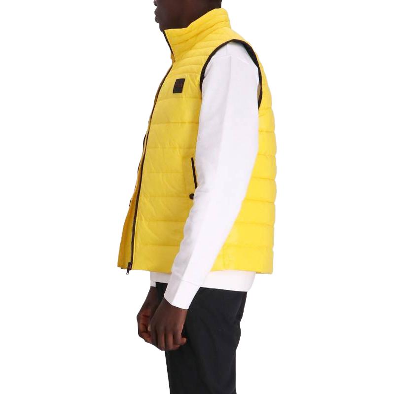 Purchase HUGO BOSS Slim Embroidered High Neck Sleeveless Puffer Vest Yellow Men 50496725-740