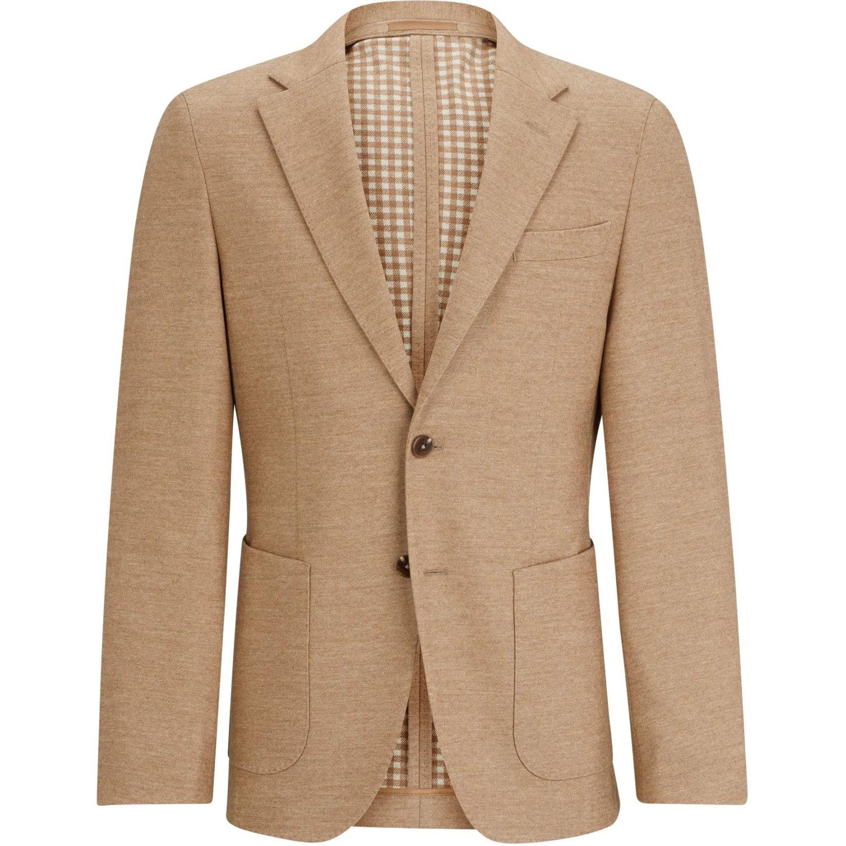 HUGO BOSS Slim Fit Beige Single-Breasted Long Sleeve Jacket 50508382-260