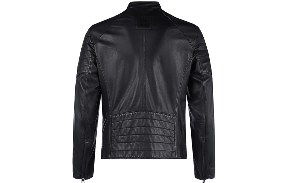 HUGO BOSS Slim Fit Black Quilted Zipper Jacket for Men 50477258-001