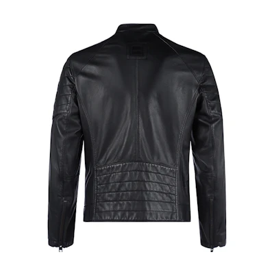 HUGO BOSS Slim Fit Black Quilted Zipper Jacket for Men 50477258-001