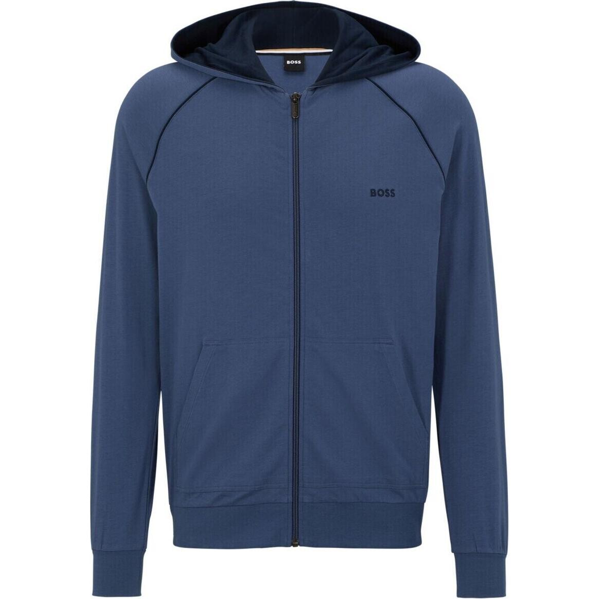 HUGO BOSS Slim Fit Blue Hoodie Jacket with Zipper 50469581-475