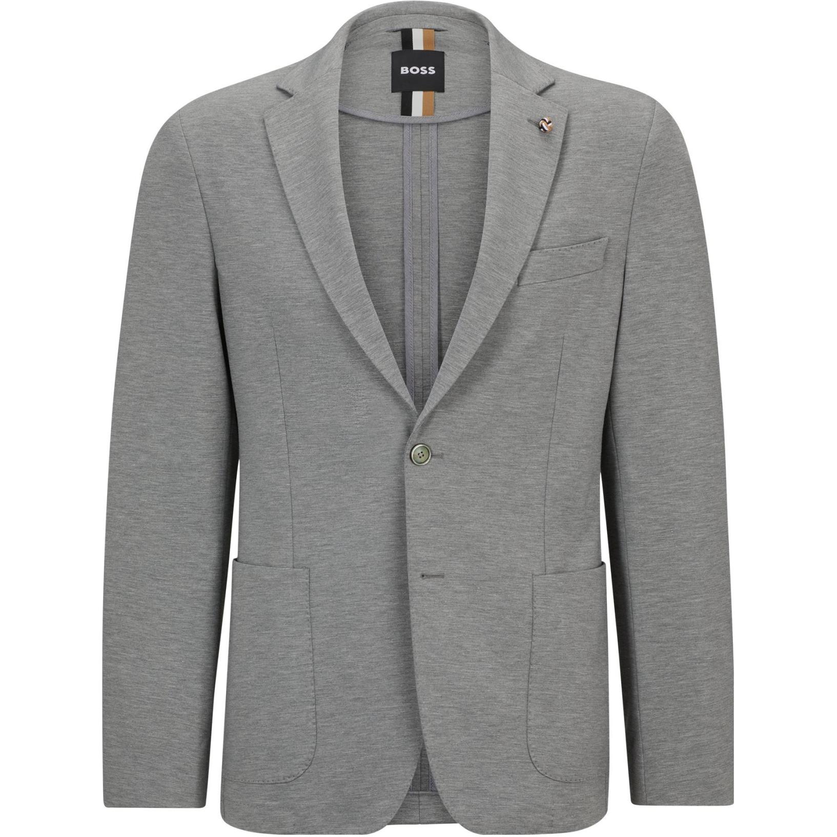 HUGO BOSS Slim Fit Button Long-Sleeve Jacket - Gray 50499417-041