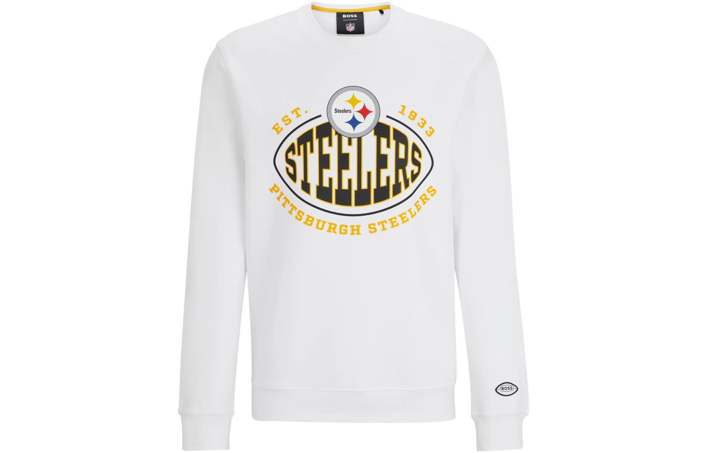 HUGO BOSS Slim Fit Crewneck Lettering Sweatshirt White 50504600-114